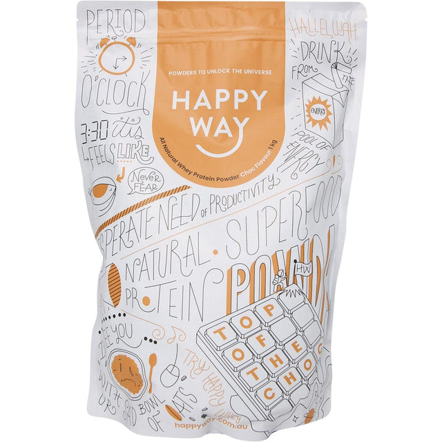 Happy Way Whey Protein Powder Chocolate 1kg - Dr Earth - Nutrition