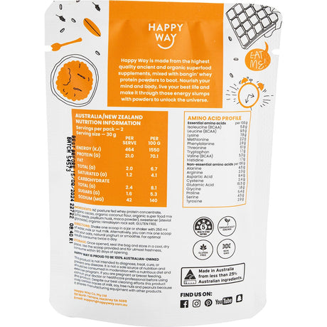 Happy Way Whey Protein Powder Chocolate 60g - Dr Earth - Nutrition