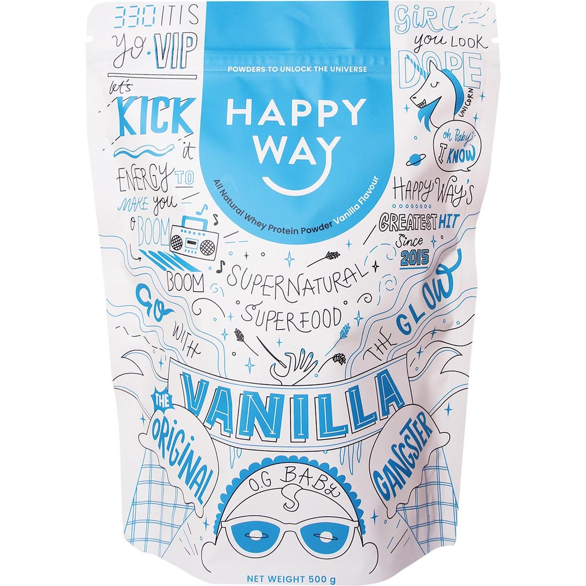 Happy Way Whey Protein Powder Vanilla 500g - Dr Earth - Nutrition