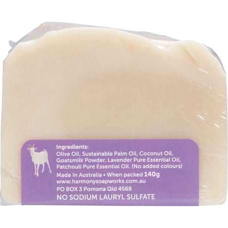 Harmony Soapworks Goat's Milk Soap Lavender & Patchouli 140g - Dr Earth - Bath & Body