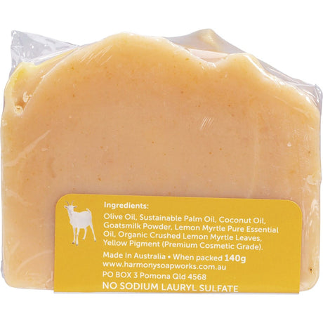 Harmony Soapworks Goat's Milk Soap Lemon Myrtle 140g - Dr Earth - Bath & Body