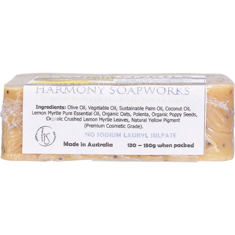 Harmony Soapworks Soap Scrub Bar Lemon Myrtle 140g - Dr Earth - Bath & Body