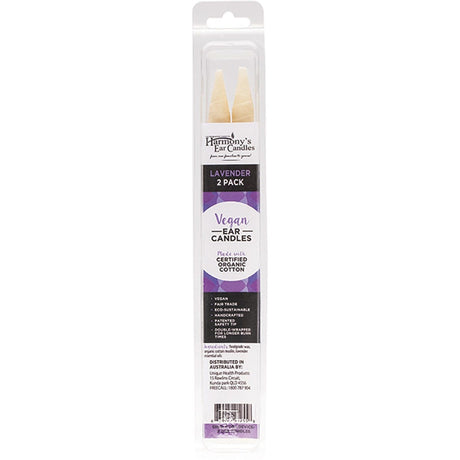 Harmony's Ear Candles Vegan Ear Candles Lavender Scented 2pk - Dr Earth - Sleep & Relax