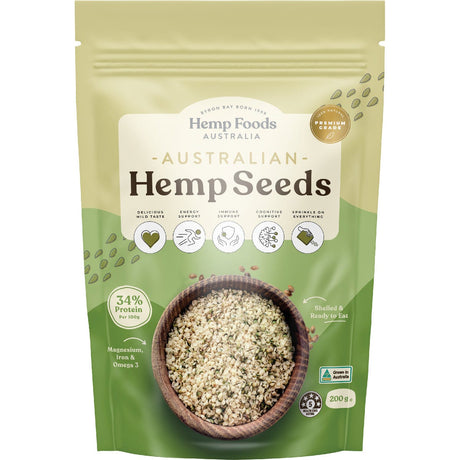 Hemp Foods Australia Australian Hemp Seeds Hulled 200g - Dr Earth - Hemp