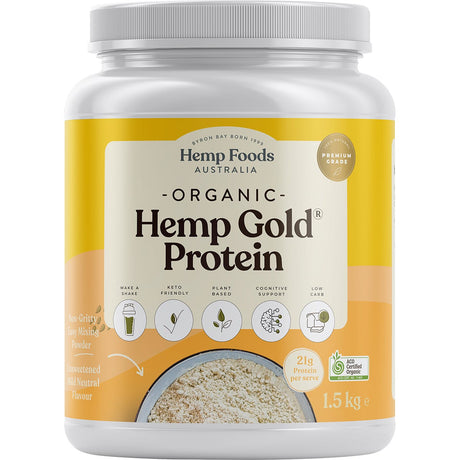 Hemp Foods Australia Organic Hemp Gold Protein 1.5kg - Dr Earth - Hemp, Nutrition
