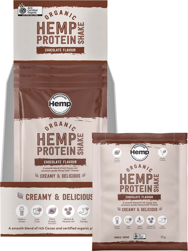Hemp Foods Australia Organic Hemp Protein Chocolate 35g - Dr Earth - Hemp, Nutrition