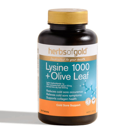 Herbs of Gold Lysine 1000 + Olive Leaf - Dr Earth - Supplements, Immunity