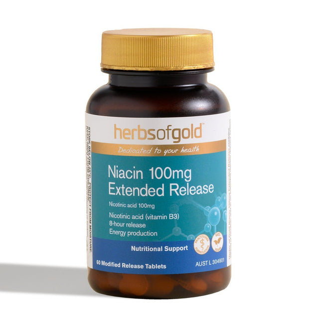 Herbs of Gold Niacin 100mg Extended Release - Dr Earth - Supplements, Nutritionals