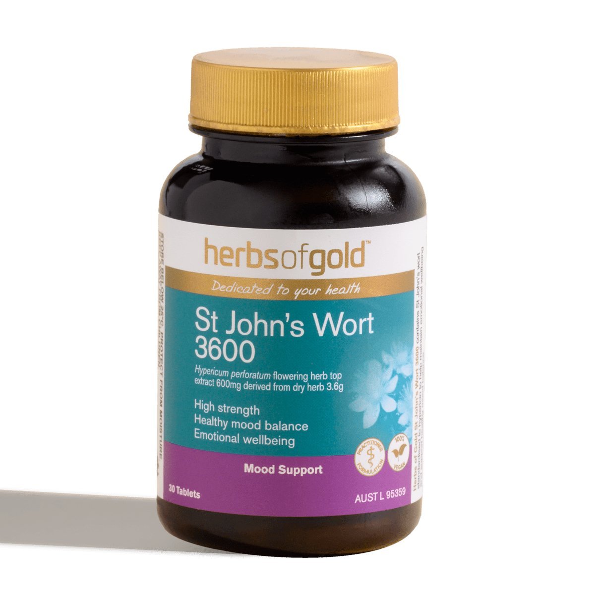 Herbs of Gold St John's Wort 3600 - Dr Earth - Supplements, Stress, Sleep & Mild Anxiety