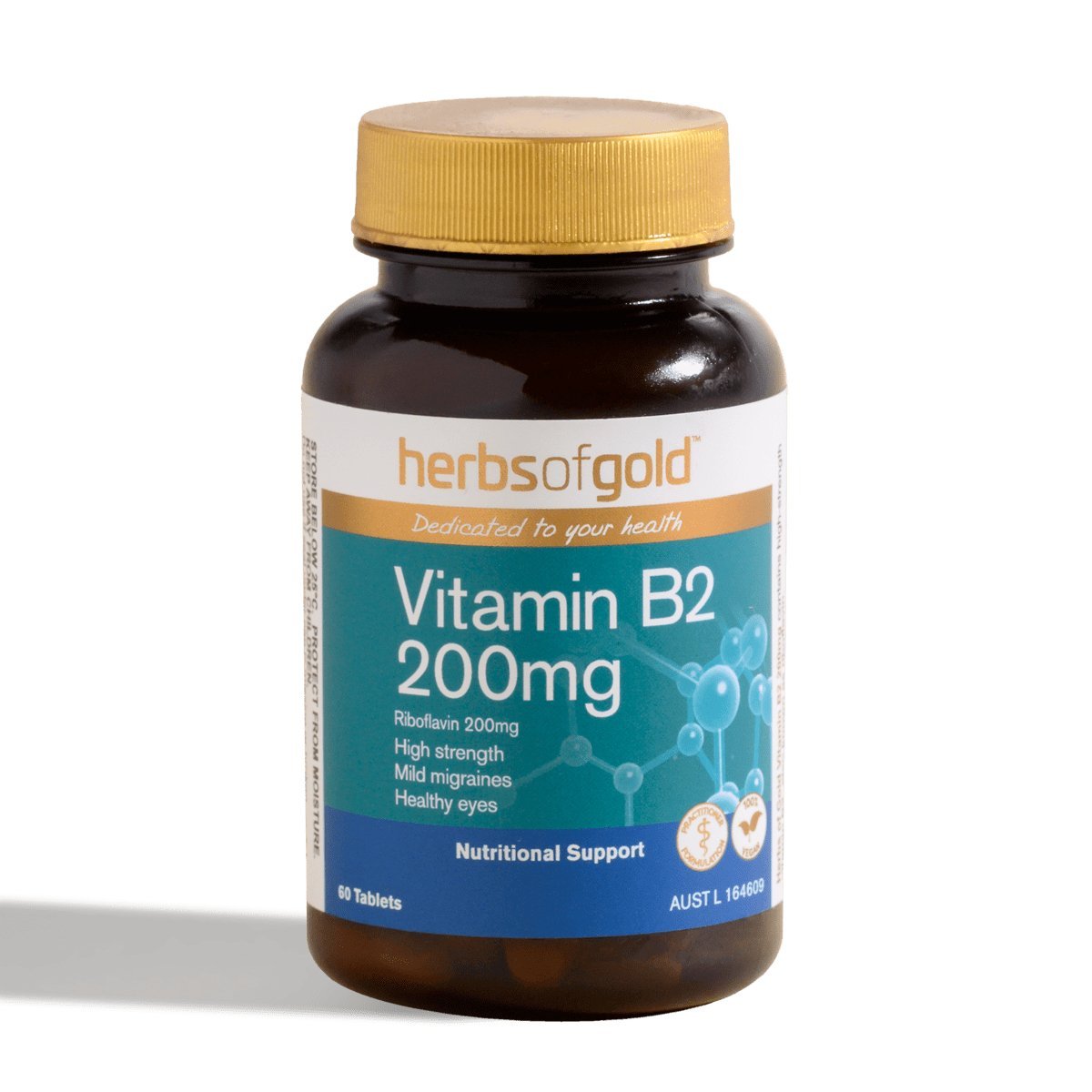 Herbs of Gold Vitamin B2 200mg - Dr Earth - Supplements, Nutritionals