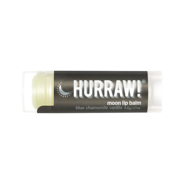 HURRAW! Organic Lip Balm Moon (Blue Chamomile vanilla) 4.8g - Dr Earth - Body & Beauty, Skincare