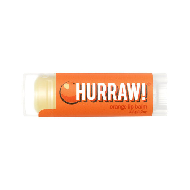 HURRAW! Organic Lip Balm Orange 4.8g - Dr Earth - Body & Beauty, Skincare