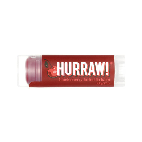 HURRAW! Organic Lip Balm Tinted Black Cherry 4.8g - Dr Earth - Body & Beauty, Skincare
