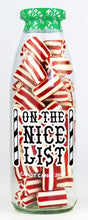 Jenbray Foods Treat Kitchen Xmas Message Bottle 'Nice List'-Candy Canes - Dr Earth - confectionary, christmas, gift, seasonal, chocolate