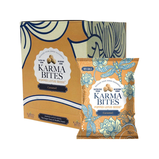 KARMA BITES Popped Lotus Seeds Caramel 25g - Dr Earth - Snacks