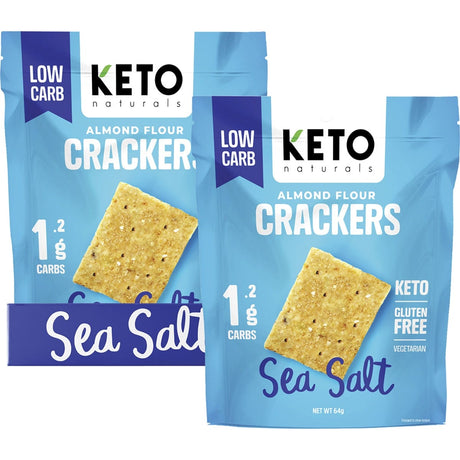 Keto Naturals Almond Flour Crackers Sea Salt 64g - Dr Earth - Biscuits