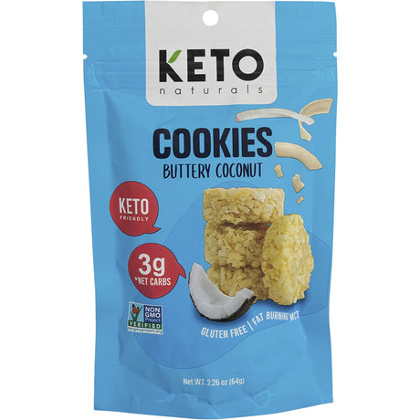 Keto Naturals Cookies Buttery Coconut 64g - Dr Earth - Biscuits