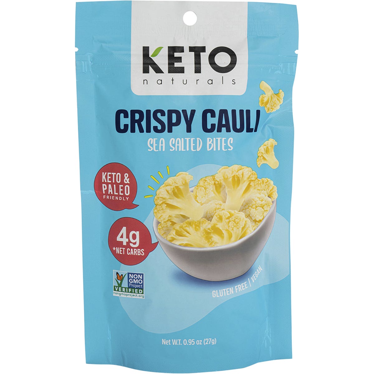 Keto Naturals Crispy Cauli Sea Salted Bites 27g - Dr Earth - Chips & Popcorn