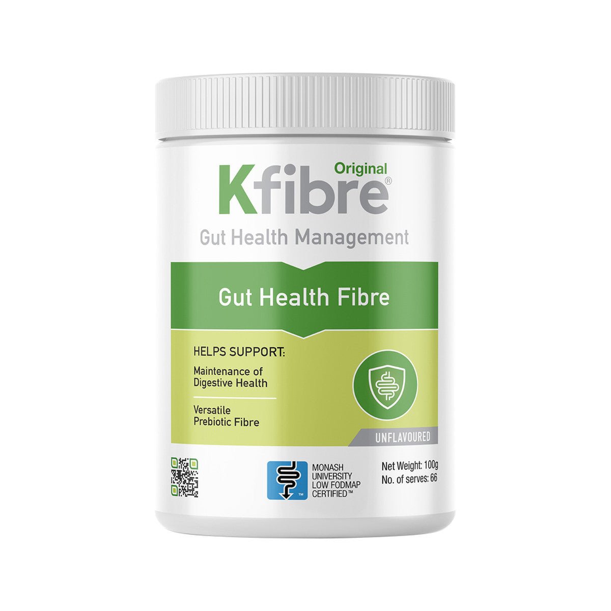 KFIBRE Original Gut Health Fibre Unflavoured Tub 100g - Dr Earth - Supplements