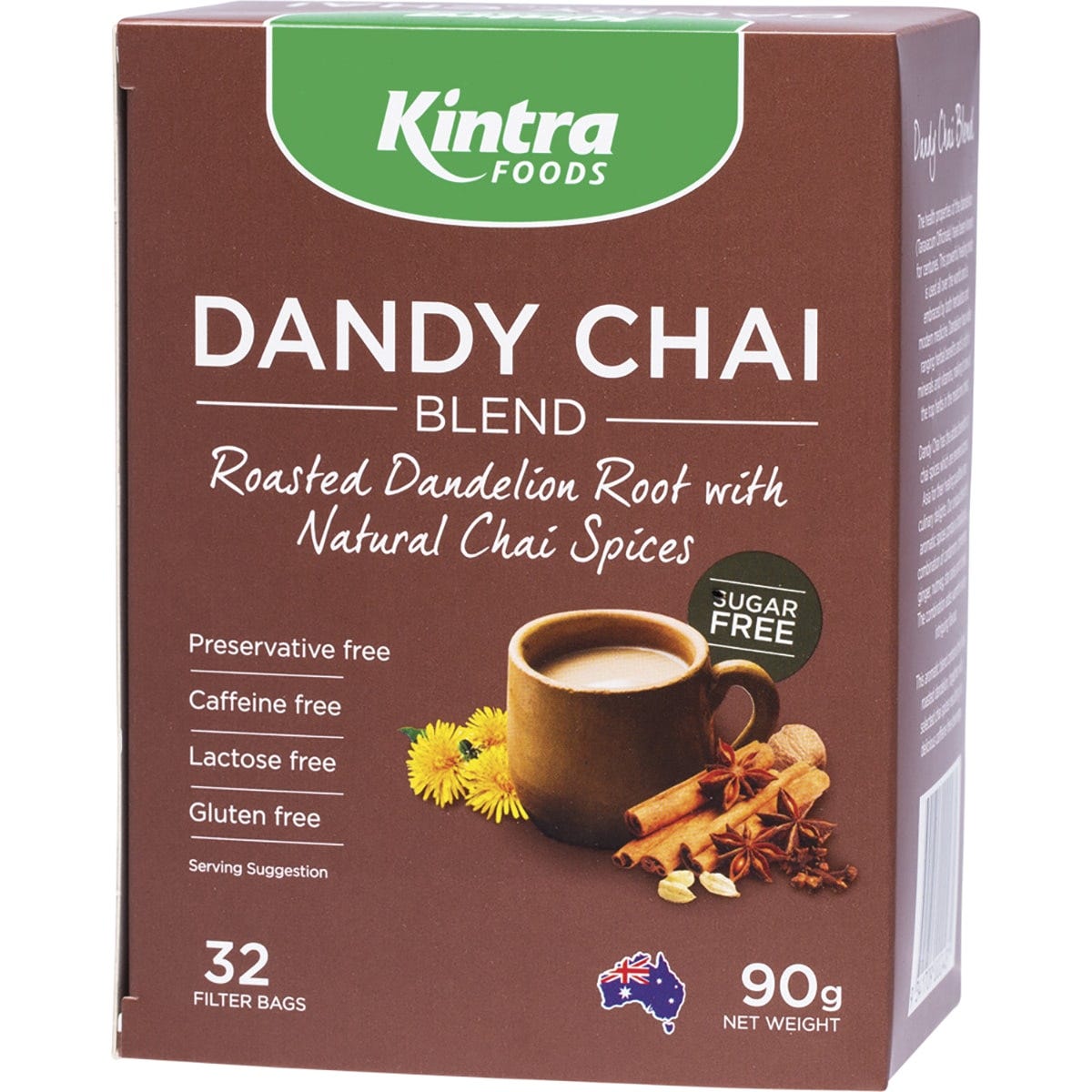 Kintra Foods Dandy Chai Blend Tea Bags 32pk - Dr Earth - Drinks