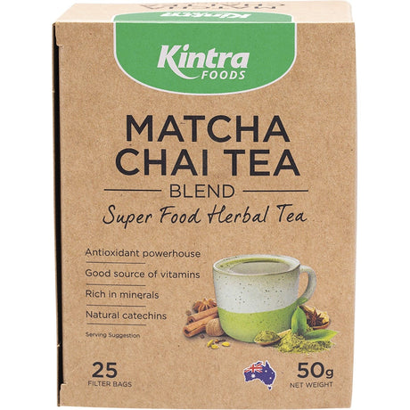 Kintra Foods Matcha Chai Tea Blend Tea Bags 25pk - Dr Earth - Drinks