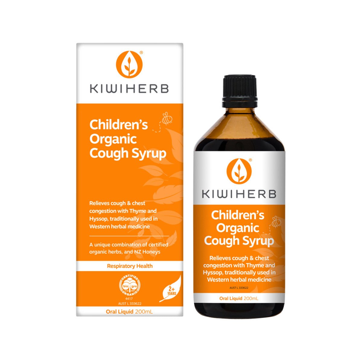 KIWIHERB CHILDREN'S Organic Cough Syrup Oral Liquid 200ml - Dr Earth - Supplements