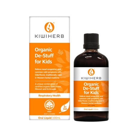 KIWIHERB Organic De-Stuff for Kids Oral Liquid 100ml - Dr Earth - Supplements