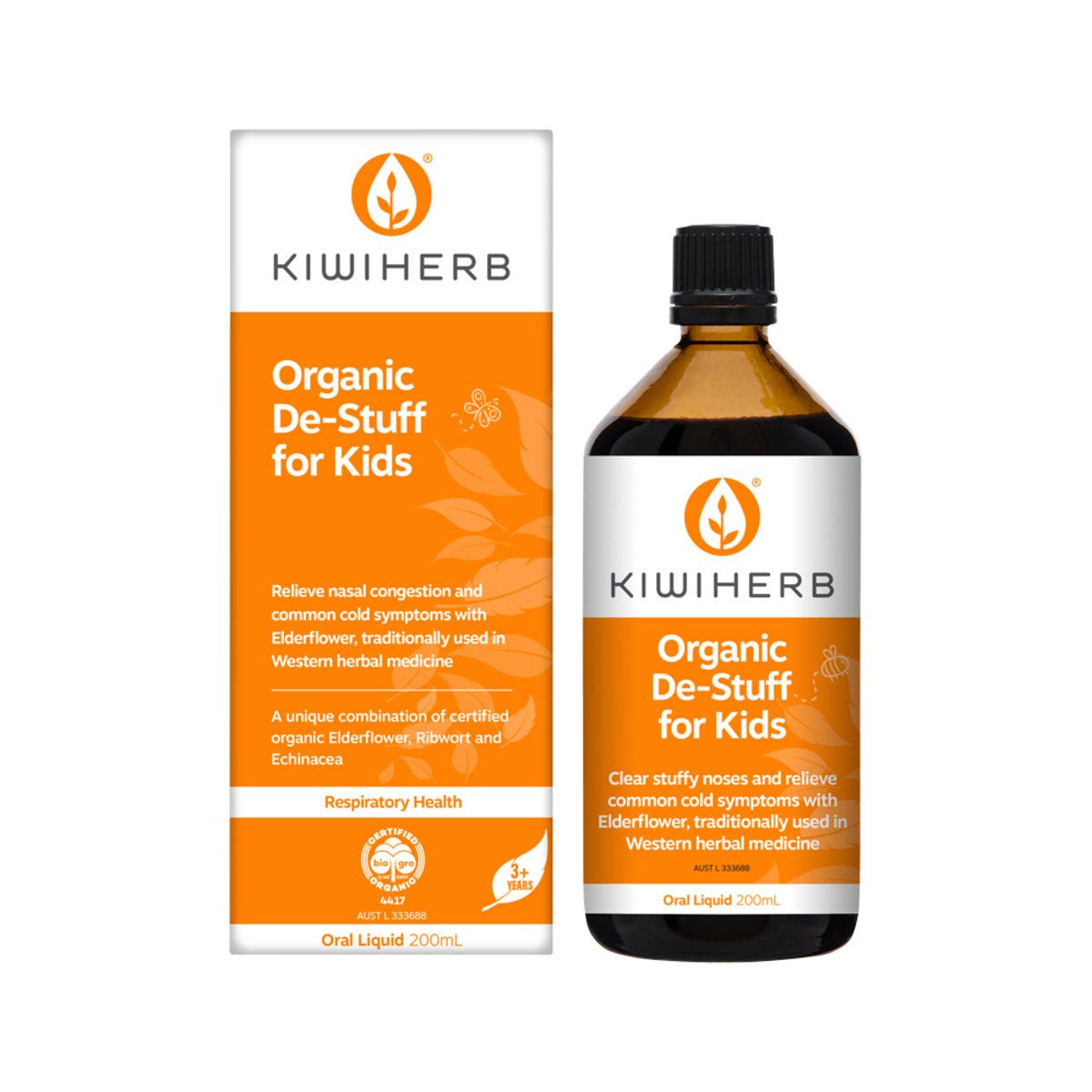 KIWIHERB Organic De-Stuff for Kids Oral Liquid 200ml - Dr Earth - Supplements