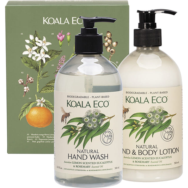 Koala Eco Hand and Body Gift Pack Lemon Eucalyptus & Rosemary 2pk - Dr Earth - Bath & Body