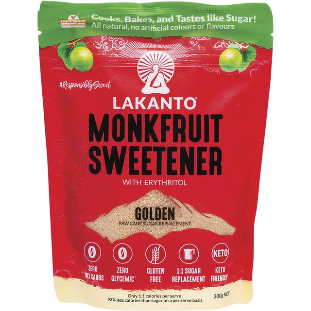 Lakanto Golden Monkfruit Sweetener 200g - Dr Earth - Sweeteners