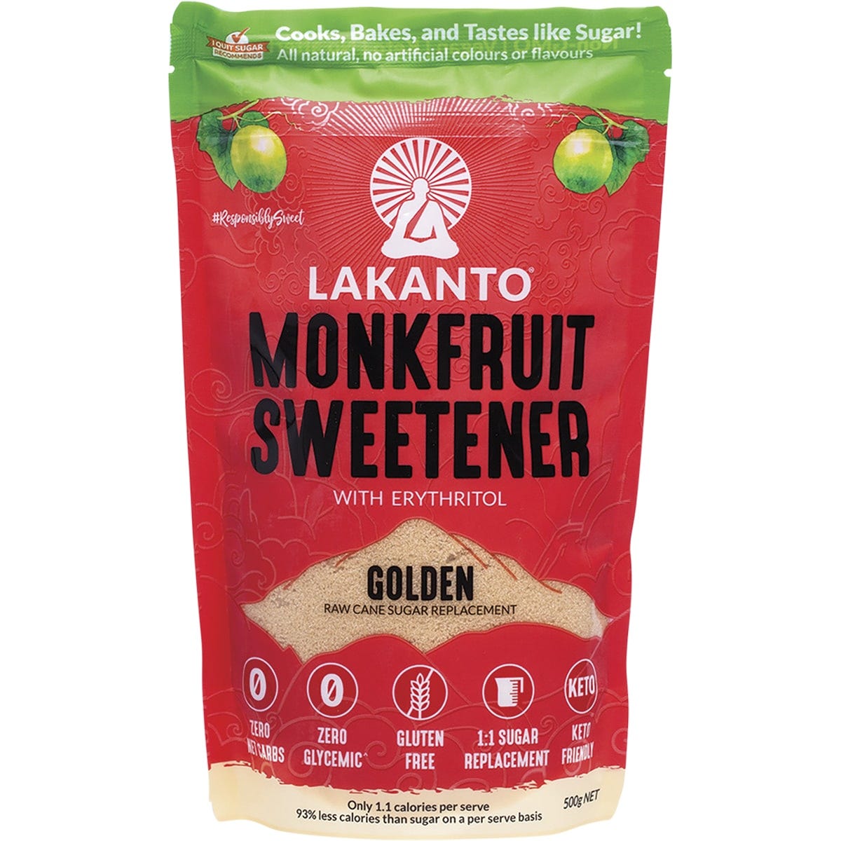 Lakanto Golden Monkfruit Sweetener 500g - Dr Earth - Sweeteners