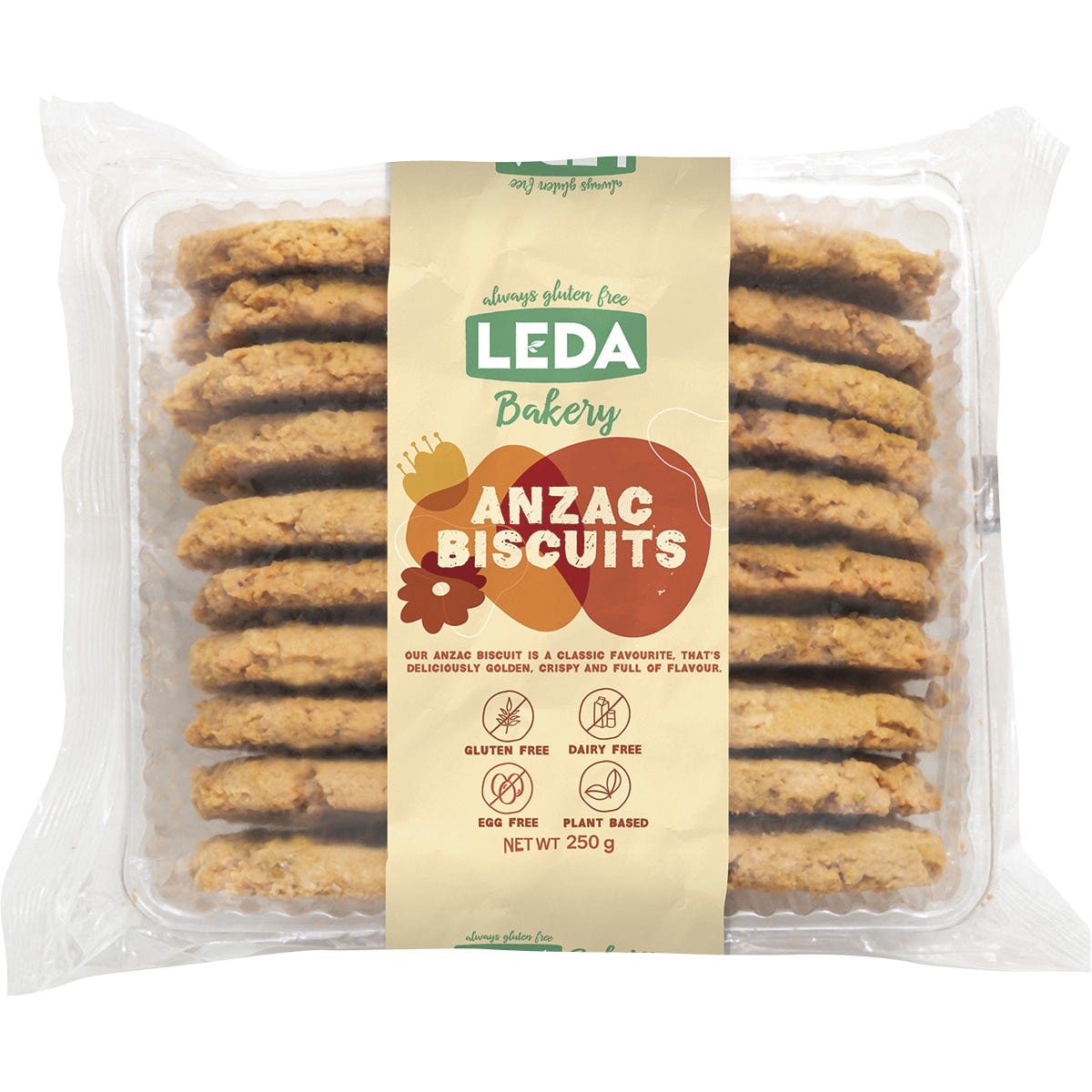 Leda ANZAC Biscuits Bakery Range 250g - Dr Earth - Biscuits