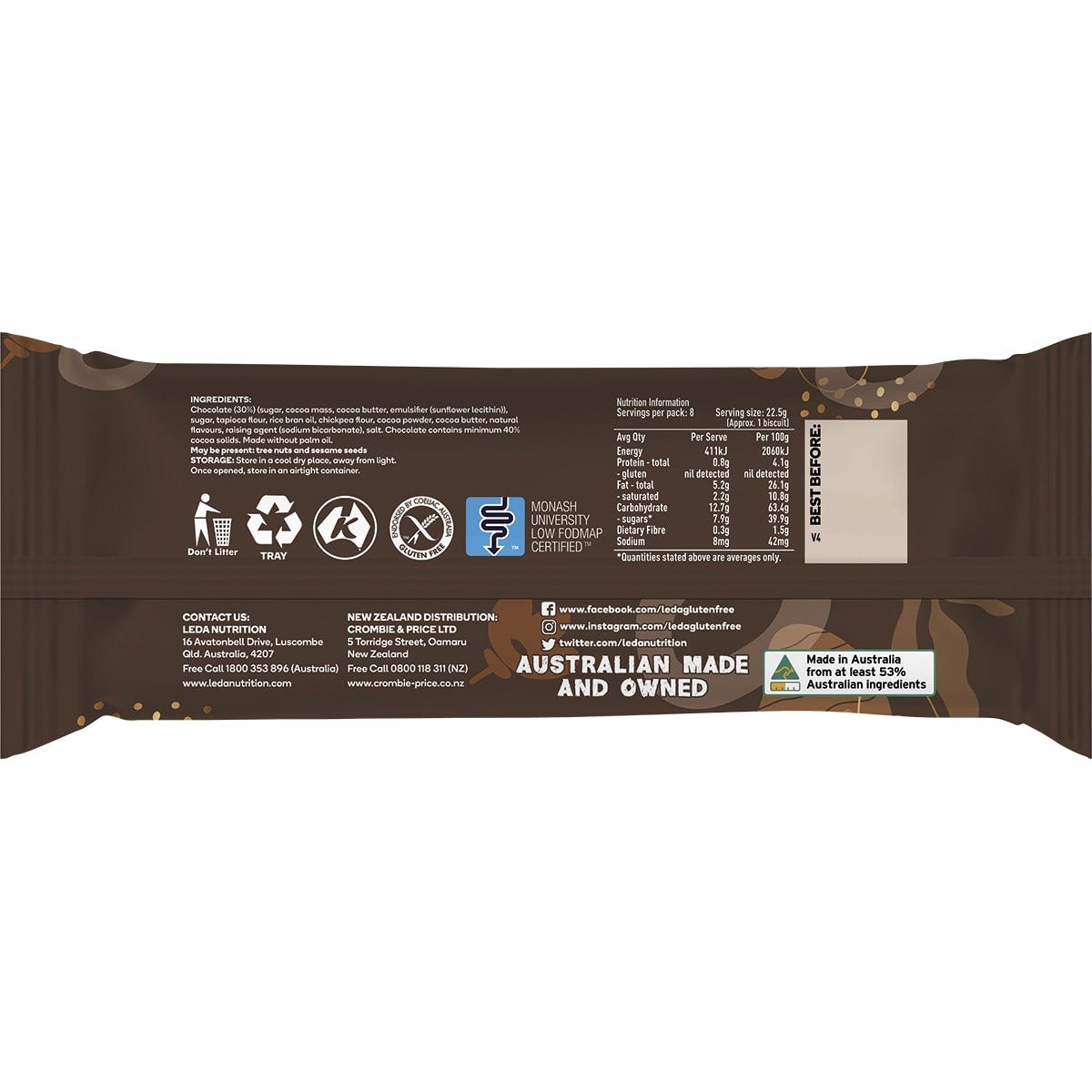 Leda Choculence Biscuits 180g - Dr Earth - Biscuits