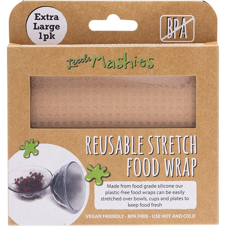 Little Mashies Reusable Stretch Silicone Food Wrap XL (30cm x 30cm) - Dr Earth - Food Wraps & Covers