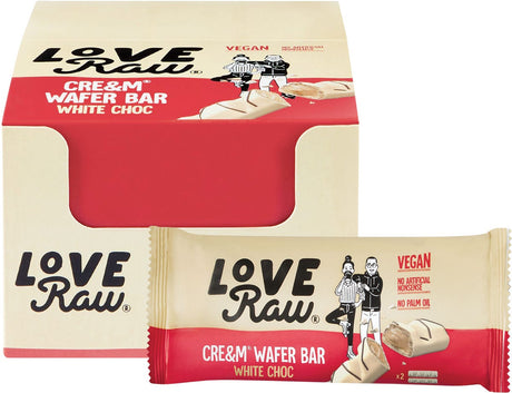 LoveRaw Cre&m Wafer Bar White Choc 45g - Dr Earth - Chocolate & Carob