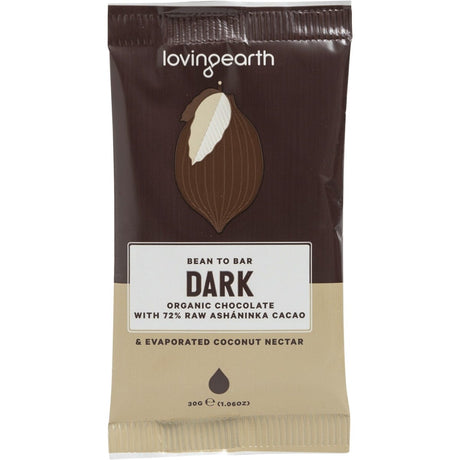 Loving Earth Dark Chocolate with 72% Raw Ashaninka Cacao 30g - Dr Earth - Chocolate & Carob