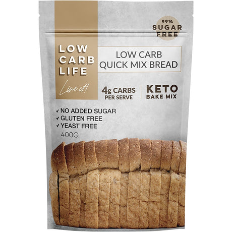 Low Carb Life Low Carb Quick Mix Bread Keto Bake Mix 400g - Dr Earth - Baking