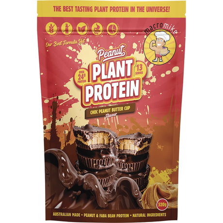 MACRO MIKE Peanut Plant Protein Choc Peanut Butter Cup 520g - Dr Earth - Nutrition