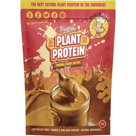 MACRO MIKE Peanut Plant Protein Original Peanut Butter 1kg - Dr Earth - Nutrition