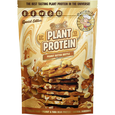 MACRO MIKE Peanut Plant Protein Peanut Butter Brittle 520g - Dr Earth - Nutrition