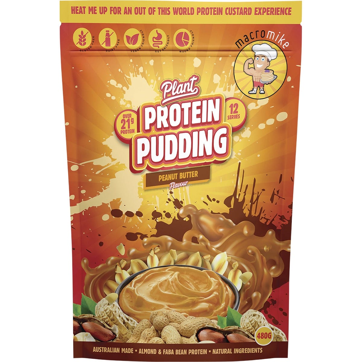 MACRO MIKE Plant Protein Pudding Peanut Butter 480g - Dr Earth - Desserts