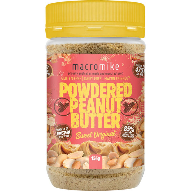 MACRO MIKE Powdered Peanut Butter Sweet Original 156g - Dr Earth - Spreads, Nutrition