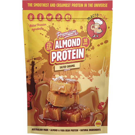 MACRO MIKE Premium Almond Protein Salted Caramel 400g - Dr Earth - Nutrition