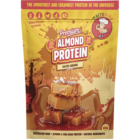 MACRO MIKE Premium Almond Protein Salted Caramel 800g - Dr Earth - Nutrition