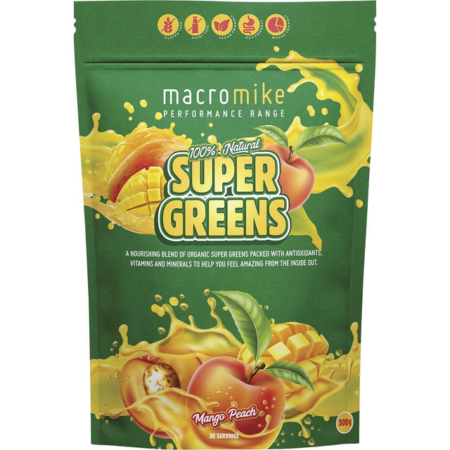 MACRO MIKE Super Greens Mango Peach 300g - Dr Earth - Greens