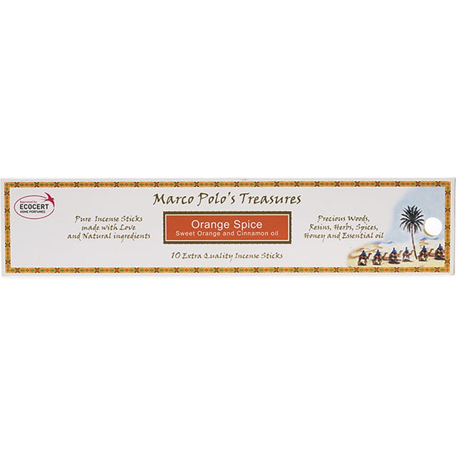 Marco Polo's Treasures Incense Sticks Orange Spice 10pk - Dr Earth - Aromatherapy