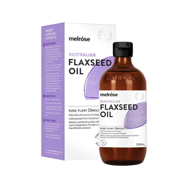 MELROSE Australian Flaxseed Oil 200ml - Dr Earth - Body & Beauty, Skincare