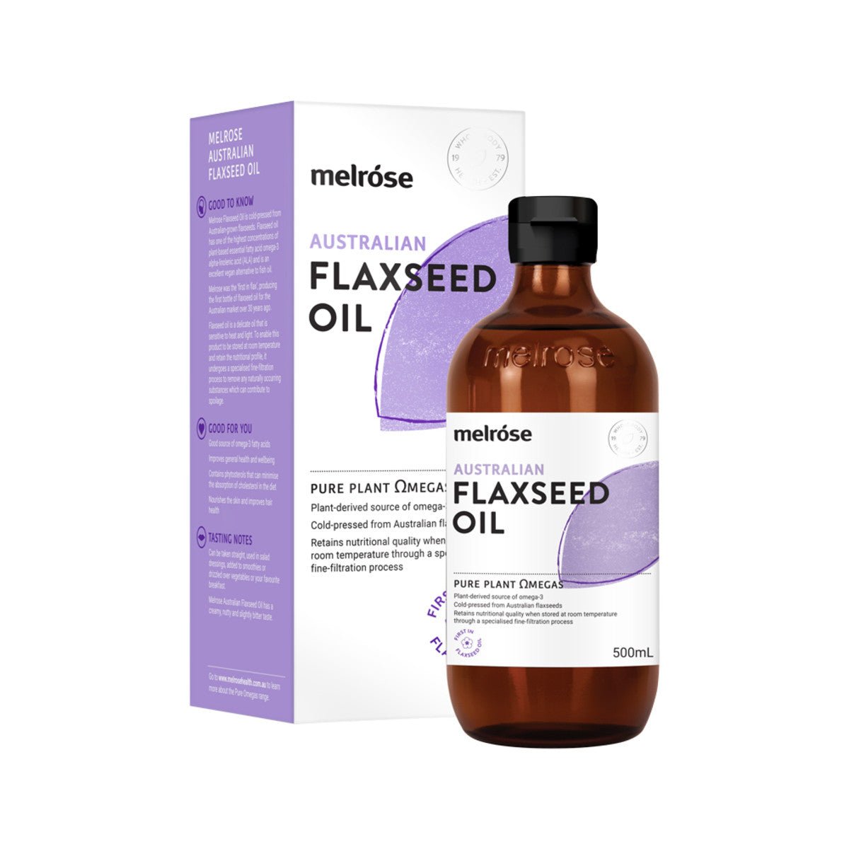 MELROSE Australian Flaxseed Oil 500ml - Dr Earth - Body & Beauty, Skincare