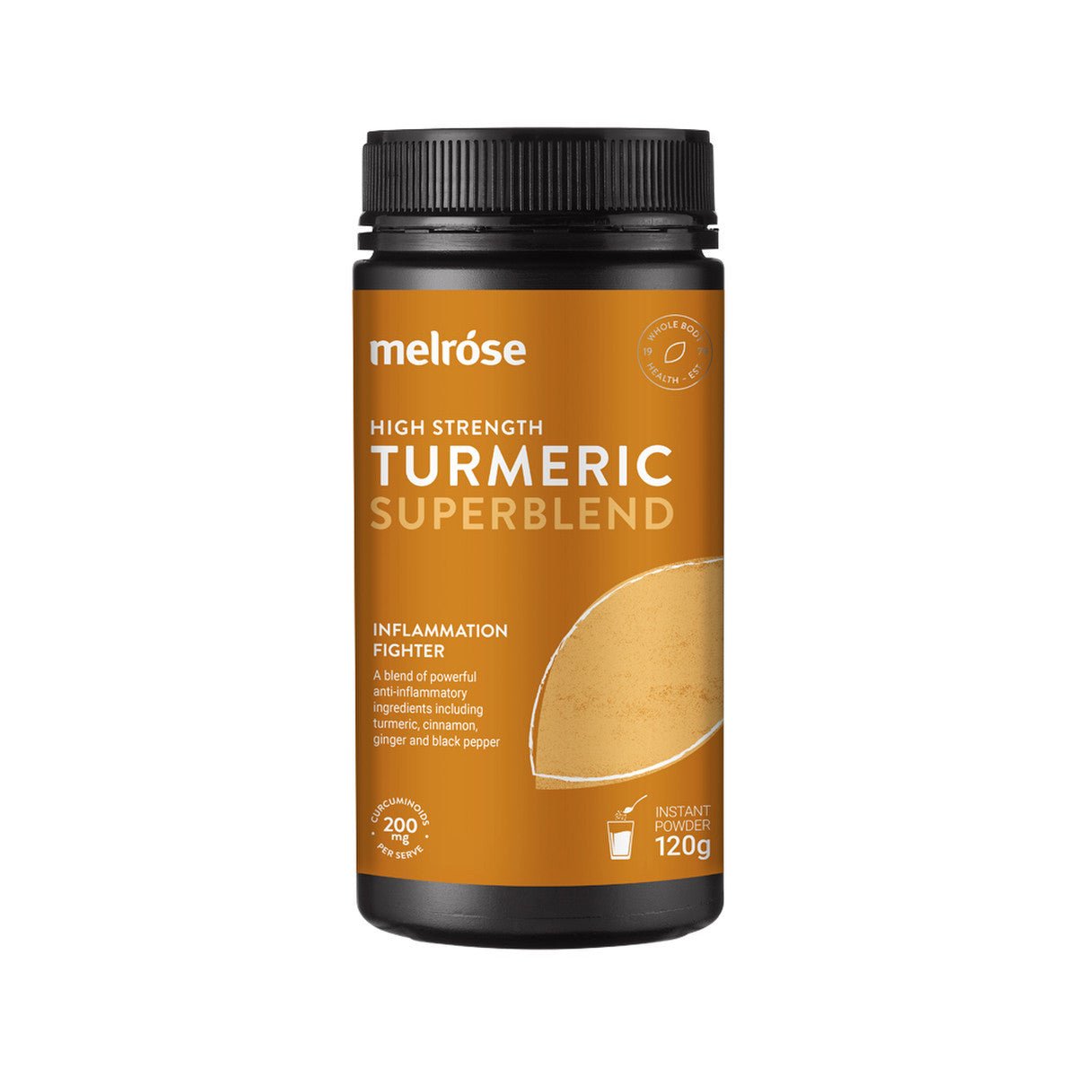 MELROSE High Strength Turmeric Superblend Instant Powder 120g - Dr Earth - Body & Beauty, Skincare