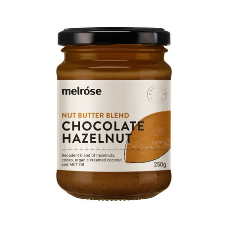 MELROSE Nut Butter Blend Chocolate Hazelnut 250g - Dr Earth - Sweetner, Natural Remedies, First Aid